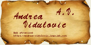 Andrea Vidulović vizit kartica